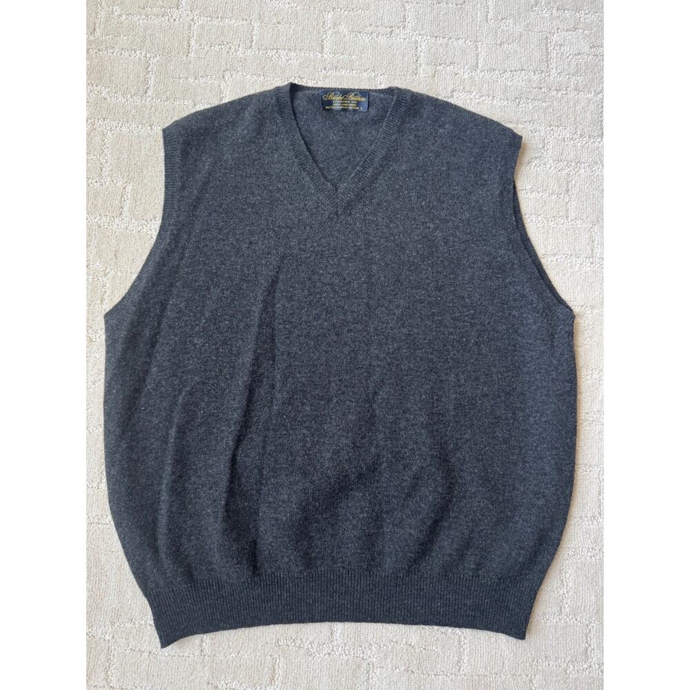 VTG Brooks Brothers Sweater Vest Scottish 100% Lambswool V-Neck
